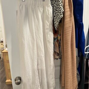 Abercrombie & Fitch white linen Waist Pants